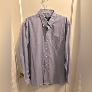 LAUREN RALPH LAUREN men’s button down‎ purple check, 100 percent cotton no iron